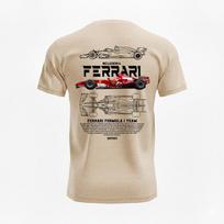 Scuderia Ferrari F1 Formula 1 Team Blueprint Graphic Oversized Streetwear Fan Merch T-Shirt Top for F1 & Ferrari Enthusiasts 4XL