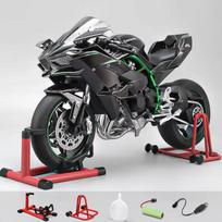 Didelis 1:6 Kawasaki H2R Purškiamojo lydinio lietas motociklo žaislas Įkraunamas Dinamiškas metalinis modelis Garsas Šviesa Gimtadienio dovana Pomėgiai Kolekcionavimas juoda