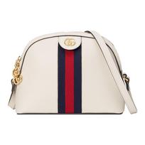 Gucci Ophidia Balta Odinė Rankinė per Petį su Web Juostele ir Kupoline Formos Užsegimu Moterims Kasdieniam Naudojimui Basic Set (Bag+Dust Bag)