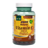 Holland & Barrett natūralus vitaminas E, 1000 TV – 90 kapsulių