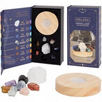 DELUXA MYSTIC Čakrų kristalų LED lempa su 7 natūraliais akmenimis