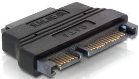Adapteris Delock SATA to Slim SATA SATA 22 pin female, Slim SATA 6+7 pin male, juoda sp.