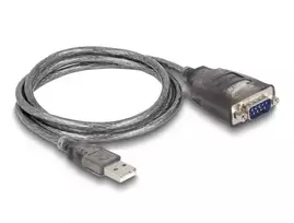 DeLOCK 61400 kabelių lizdinio / kištukinio jungčių tipo keitiklis USB A RS-232 Juoda