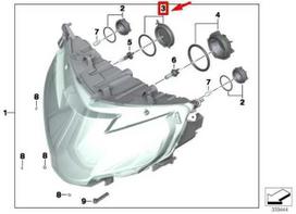 BMW priekinių žibintų dangtelis K52 R1200RT K28 R1200ST Originalus 63127698286