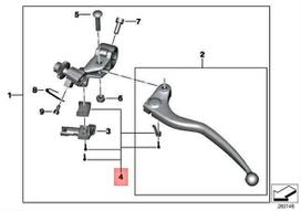 BMW K42 HP4 K46 S1000RR Pavarų perjungimo rankena su tarpine plokšte Originalus 32728527988