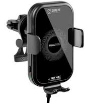 Juodas automobilinis telefono laikiklis su 15W belaidžiu krovikliu "OBAL:ME GravCharger Wireless Charging Car Holder"