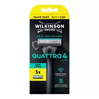 WILKINSON_Sword Quattro 4 skustuvas + 5 peiliukų rinkinys