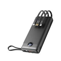 VEGER Išorinė baterija 20000 mAh su įmontuotu kabeliu Micro USB / Type C / Lightning C20 (W2047 / W2059) juoda