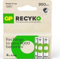 Gp Batteries GP - ReCyko Rechargeable Battery, Size AAA, 950 mAh, 1.2V (4-pack)