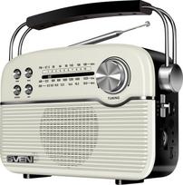 Sven Speaker SVEN SRP-500, white (3W, Bluetooth, FM/AM/SW, USB, microSD, AUX, battery)