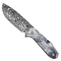 Takumitak Takumi Black & White fiksuotas peilis Damascus/Grey TKF502BK-CS