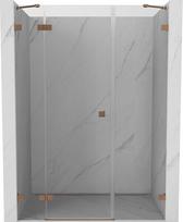 Mexen Lunar varstomos dušo durys, kairinės, 120 cm, permatomos, šlifuota varis - 834S-120-050-65-00-L, 120x200 cm