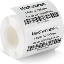 Tiesioginio spausdinimo baltos terminės etiketės Madhurlabels, 50 mm x 30 mm, 2 vnt