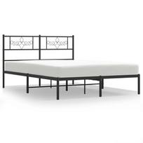 dvivietė lova，suaugusiųjų lova，Metalinis lovos rėmas su galvūgaliu, juodos spalvos, 120x200cm CFE3974744