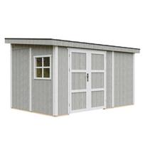 PREMIUM kokybės sodo namelis Timbela - M939B, 8.68 m² - A231x248x412 cm - Be grindų ir šoninės sienos - su dažų rinkiniu TUNDRA GREY