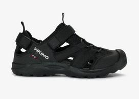Laisvalaikio batai Viking Product, uždara nose, juodi, tekstiliniai, su Velcro sagtimi