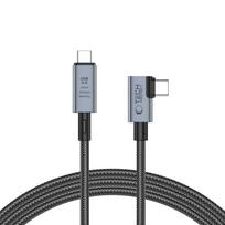 Tech-Protect UltraBoost Max L USB-C 4.0 (tiesus) / USB-C 4.0 (kampinis) PD laidas 240W 8K 40Gbps 1.5m - pilkas