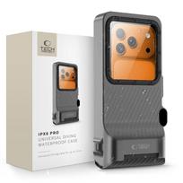 Tech-Protect IPX8 Pro vandeniui atsparus telefono dėklas – pilkas ir juodas