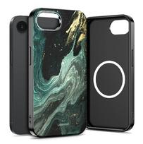 Tech-Protect Lamano MagSafe Case, skirta iPhone 16e / 17e - Black and Green