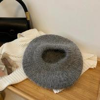 Mohair megzta beretė moteriška rudens ir žiemos kepurė šilta universali veidui maža dailininko kepurė žiemos average size [generally can be worn]