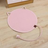 Woven Cotton Rope Cat Scratch Pad, Self-heating Scratching Cat Crawling Pad, Pet Cat Scratch Board, Washable and Non-flaking Cat Paw Pad 35CM rožinė
