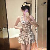 Popo Classic Cake Skirt Slim Fit and Slimming One-piece Swimsuit for Women XS balta