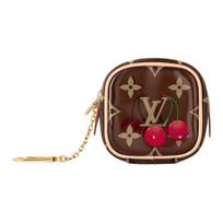 LOUIS VUITTON x Takashi Murakami Collaboration CUBE Cherry Series Monogram Cherry Pattern Crystal Coin Purse Small Women's Brown Gift Set(Basic Set+Box+Shopping Bag) ruda