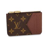 LOUIS VUITTON Romy sendinto gėlių rašto užtrauktuku užsegamas drobės monetų dėklas kortelių laikiklis moteriškas rudas One Size-Basic Set (Bag+Dust Bag) ruda