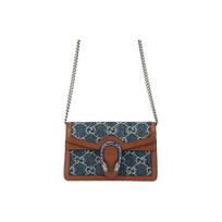 GUCCI Dionysus Tigro Galvos Sagtis Monogramos Logotipas Džinsinis ir Odinis Grandinėlės Peties Krepšys Moterims Pilkai Mėlynas su Ruda Basic set bag (bag+dust bag) pilkai mėlyna spalva