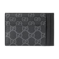 Gucci GG monogramos drobės kortelių laikiklis-piniginė, juodos spalvos, unisex, kasdieniam naudojimui Shopping Bag Set(Basic Set+Shopping Bag)