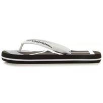 Emporio Armani Plokšti H formos apvalaus priekio guminiai šlepetės Unisex avalynė Juoda Balta XCQ004XK196A120 36