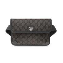 Gucci susikertantis GG Supreme juosmens krepšys Tamsiai rudas drobės odos apdaila Per petį juosmens krepšys moterims Kasdienėms kelionėms Sportui 752597-2ZGMN-8576 Gift Set(Basic Set+Box+Shopping Bag)