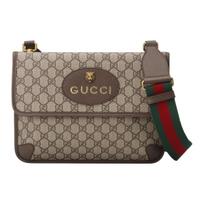 Gucci GG Supreme Tigro Galvos Paštininko Krepšys Smėlio Spalvos Rudo Odos Raudona Žalia Juostelė Per Petį Rankinė Moterims Kasdieniam Važiavimui Kelionėms 495654-9C2VT-8745 Basic Set (Bag+Dust Bag)