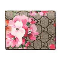 Gucci GG Supreme Blooms Spausdinimo Dvigubai Sulankstoma Piniginė Smėlio Spalvos Rožinė Gėlių Drobės Kortelių Laikiklis Moterims Kasdieniam Važiavimui 410088-KU2IN-8693 Box(Basic Set+Box)
