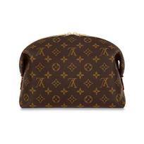 LOUIS VUITTON visų paviršių rašto užtrauktuku užsegamas tualetinių reikmenų krepšys/kosmetikos krepšys didelis moteriškas rudas Gift Set (basic set+original box+original handbag) ruda