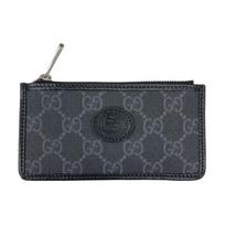 Gucci GG Monogram Canvas Zip Around Card Holder Wallet Pouch For Unisex Daily Use Gift Set(Basic Set+Box+Shopping Bag)