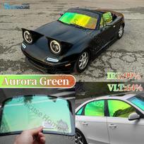 64% Chameleono plėvelė Aurora Green Automobilio langų spalvos keitimo tamsinimo stiklo lipdukas Saulės dekoratyvinės apsauginės plėvelės 50cmX100CM