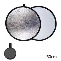 Atšvaitas 5in1 2in1 30CM 60CM 80CM 110CM Sidabrinis Baltas Auksas Nešiojama Sulankstoma minkšta apvali fotografija studijai 60cm balta/sidabras