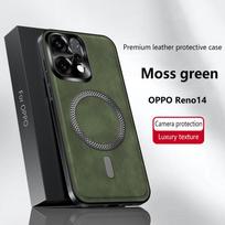 For Oppo Reno 14 Case Magnetic Elegant Leather Wear-Resistant Lens Fully Covered Non-Slip Grip Edge Cover Shell Oppo Reno14