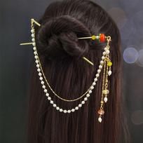 Vakarėlio dovana Perlas Kutai Retro Plaukų lazdelės Plaukų šakutė Galvos apdangalas Dvigubos sruogos plaukų segtukai Style 4