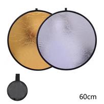Nešiojamas sulankstomas minkštos šviesos apvalus fotografijos atšvaitas studijai 30/60/80/110cm 60cm sidabras/balta