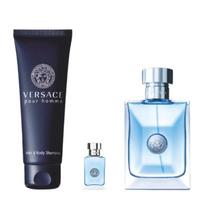 Versace Pour Homme EDT Gift Set - dovanų rinkinys - EDT 100 ml, mini EDT 5 ml ir dušo želė 150 ml