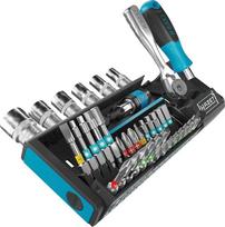 Hazet SmartHolder 2300SH-1, Steckschlüssel- und Bit-Satz 1/4" (Black, 39-teilig, inkl. Feinzahn-Umschaltknarre) | 2300SH-1 | 4000896246588