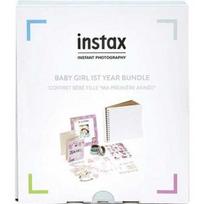 Instax rinkinys 1-ajam vaiko gimtadieniui, rožinis (rėmelis, albumas, lipdukai ir dekoruota lipni jostelė)
