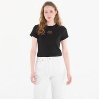 Calvin Klein Jeans Ss 2X2 Baby Rib Logo Baby Tee Black - Dydis M (LV047F240G-UB1 Marškinėliai)