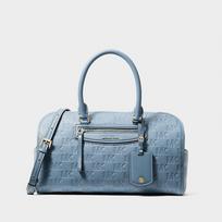 Michael Kors Jet Set Travel Medium Logo Embossed Leather Duffel Crossbody Bag Chambray (30S6GTVS6L 464 Krepšiai)