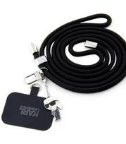Juodas dirželis telefonui "Karl Lagerfeld Universal Crossbody Strap Cord and Ikonik Pins"