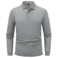 Taktiniai kvėpuojantys vyriški polo marškinėliai ilgomis rankovėmis Tacvasen XL, pilki, XL