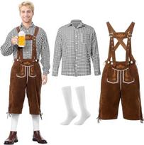 Tradicinis Vyriškas Oktoberfest Komplektas M Juodai Balta, M