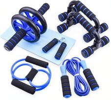 Nursing supplies,Abdominal Wheel Kit - Complete Fitness Set Includes Pump Handle, Jump Rope, Hand Gripper, Knee Mat,